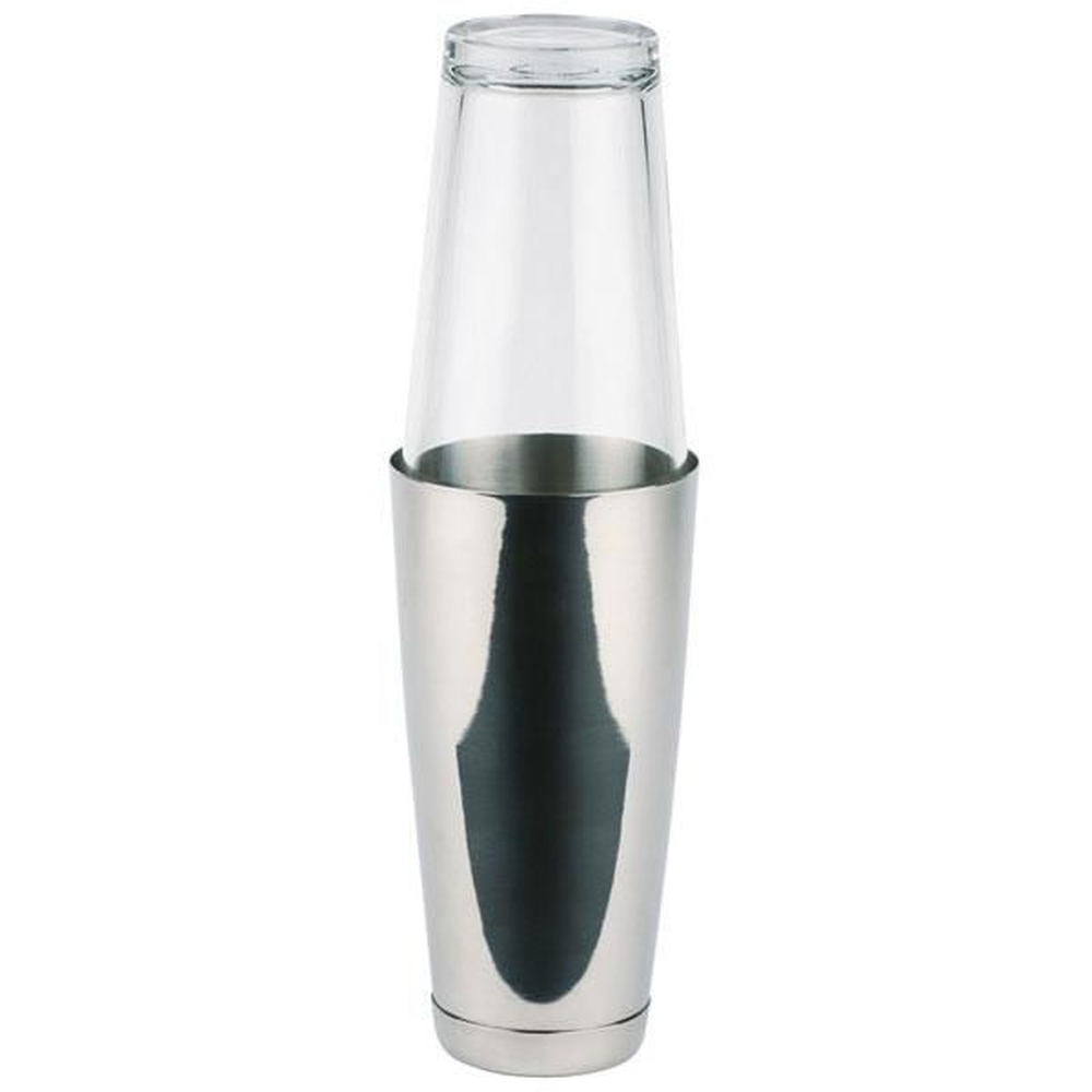 APS Boston Shaker, 2-teiliges Set - Edelstahlbecher, 700 ml , - Glas, 400 ml