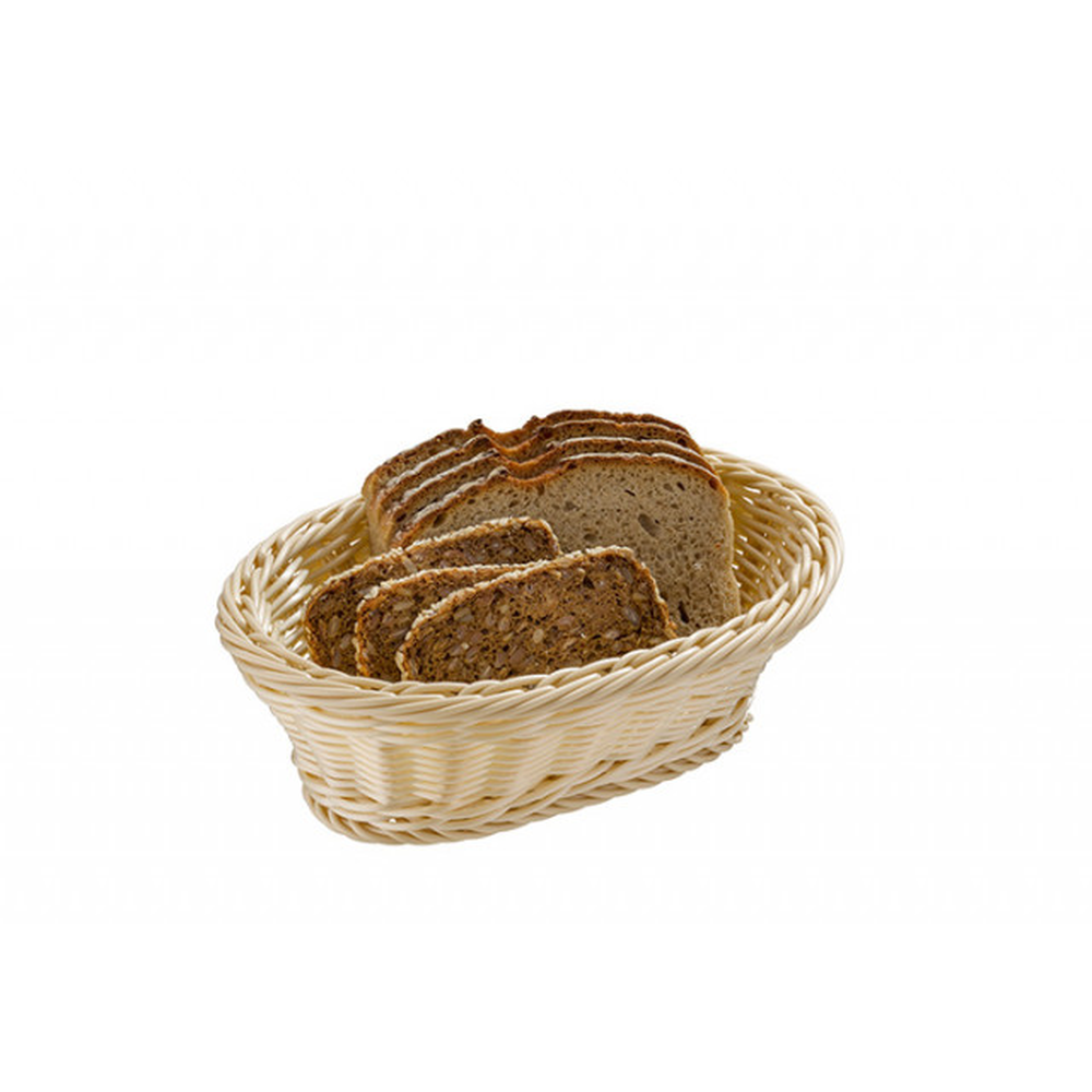 APS Tisch- und Buffetkorb, oval 23 x 17 cm, H: 8 cm , Polypropylen, beige