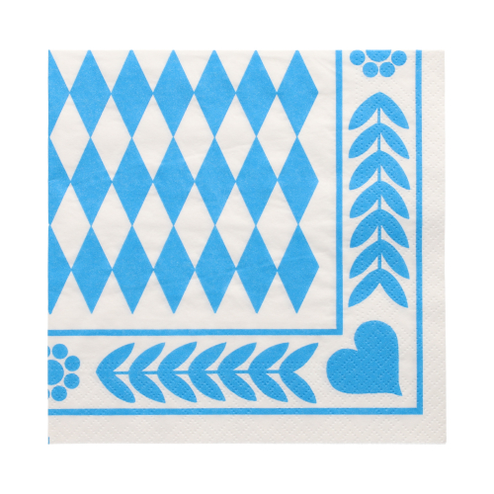 Papstar Servietten, 3-lagig 1/4-Falz 33 cm x 33 cm "Bayrisch Blau"
