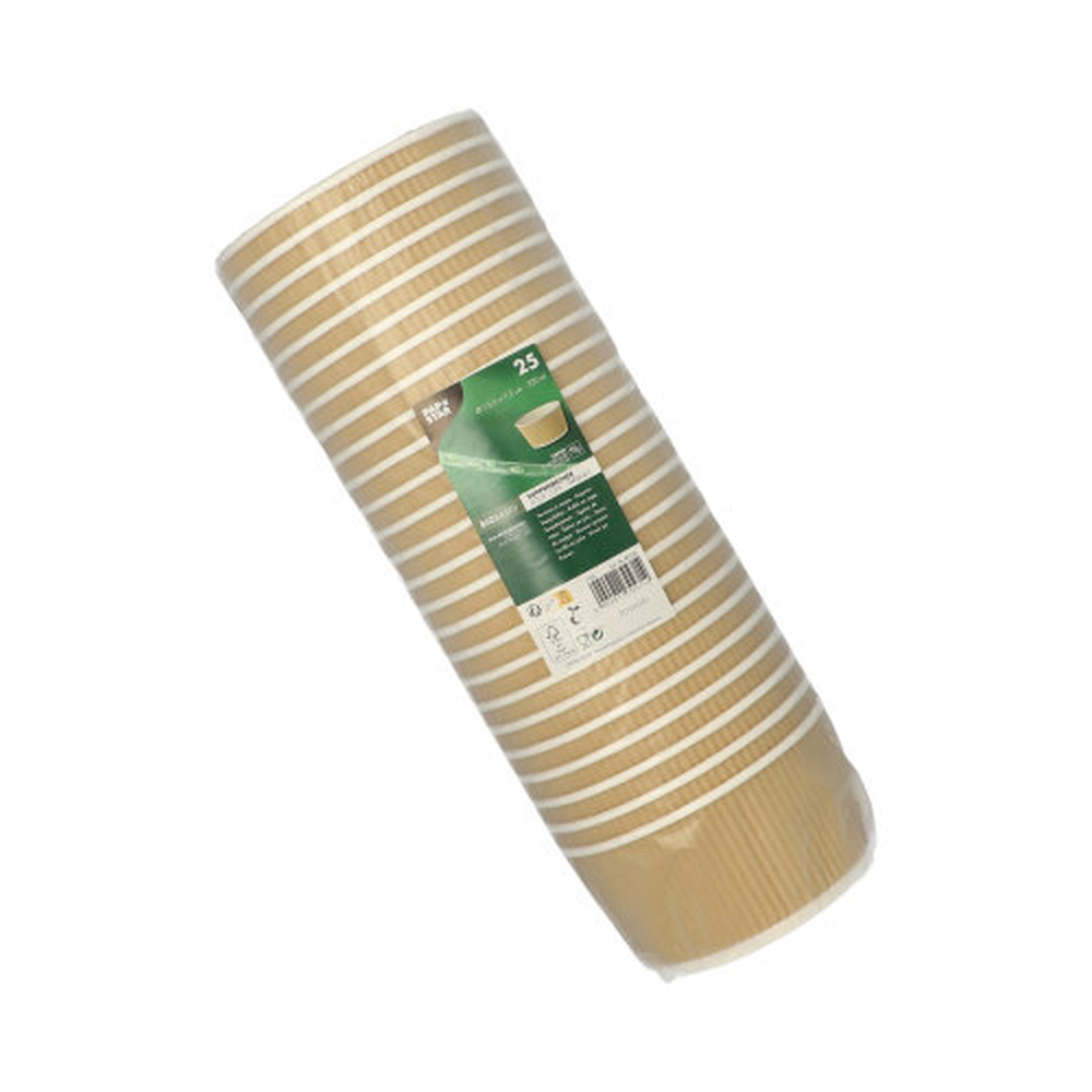 PAPSTAR Suppenbecher, Pappe rund 720 ml Ø 13,5 cm · 7,3 cm braun/weiss Ripple