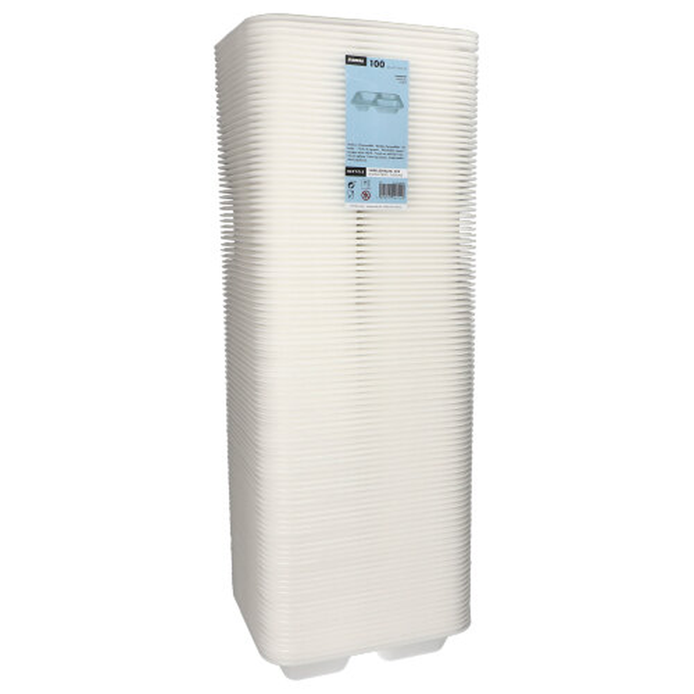 PAPSTAR Siegelschalen, XPS 3-geteilt 925 ml 4,2 cm x 21,2 cm x 25 cm weiss l