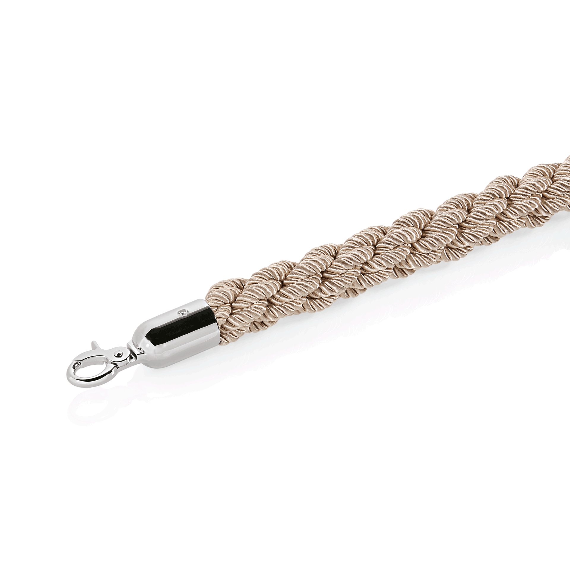 WAS Verbindungskordel, Ø 32 mm, 1,5 m, beige-natur, mit verchromten Beschlägen  