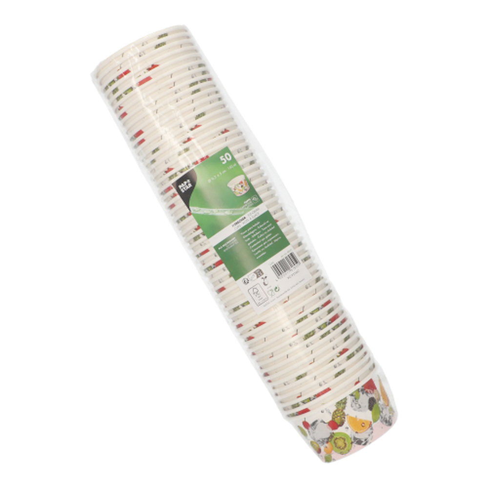 Papstar Eisbecher, Pappe rund 150 ml Ø 9,2 cm · 5 cm "Früchte"