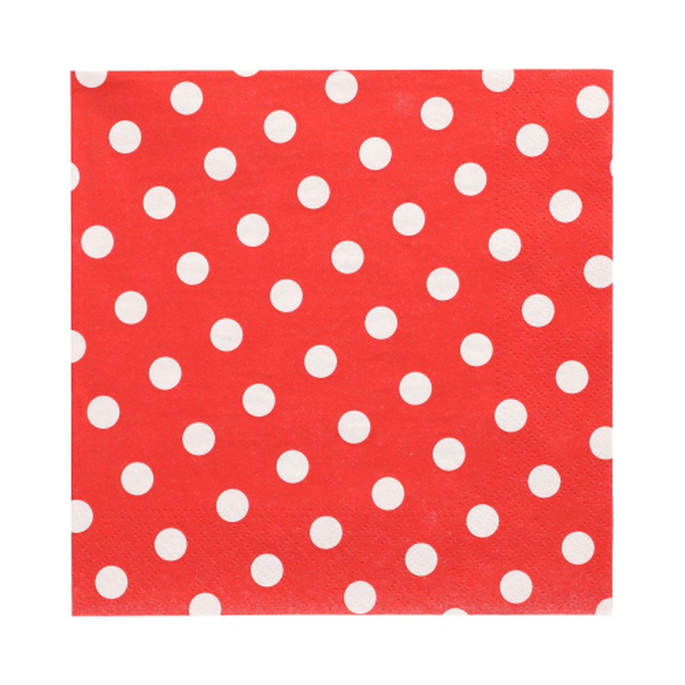 Papstar Servietten, 3-lagig 1/4-Falz 33 cm x 33 cm rot "Dots"