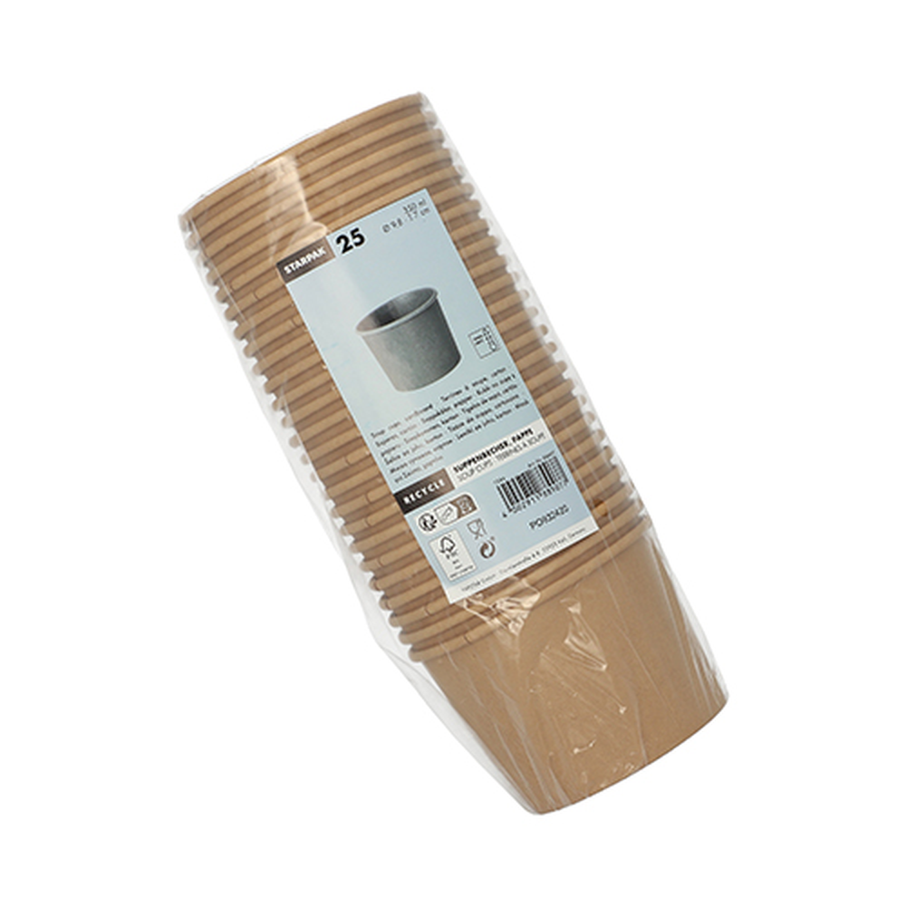 Papstar Suppenbecher, Pappe rund 350 ml Ø 9,8 cm · 7 cm braun