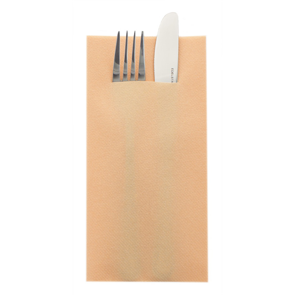 Mank Pocket-Napkins Basic aprikot 40 x 40 cm 1/8 Falz