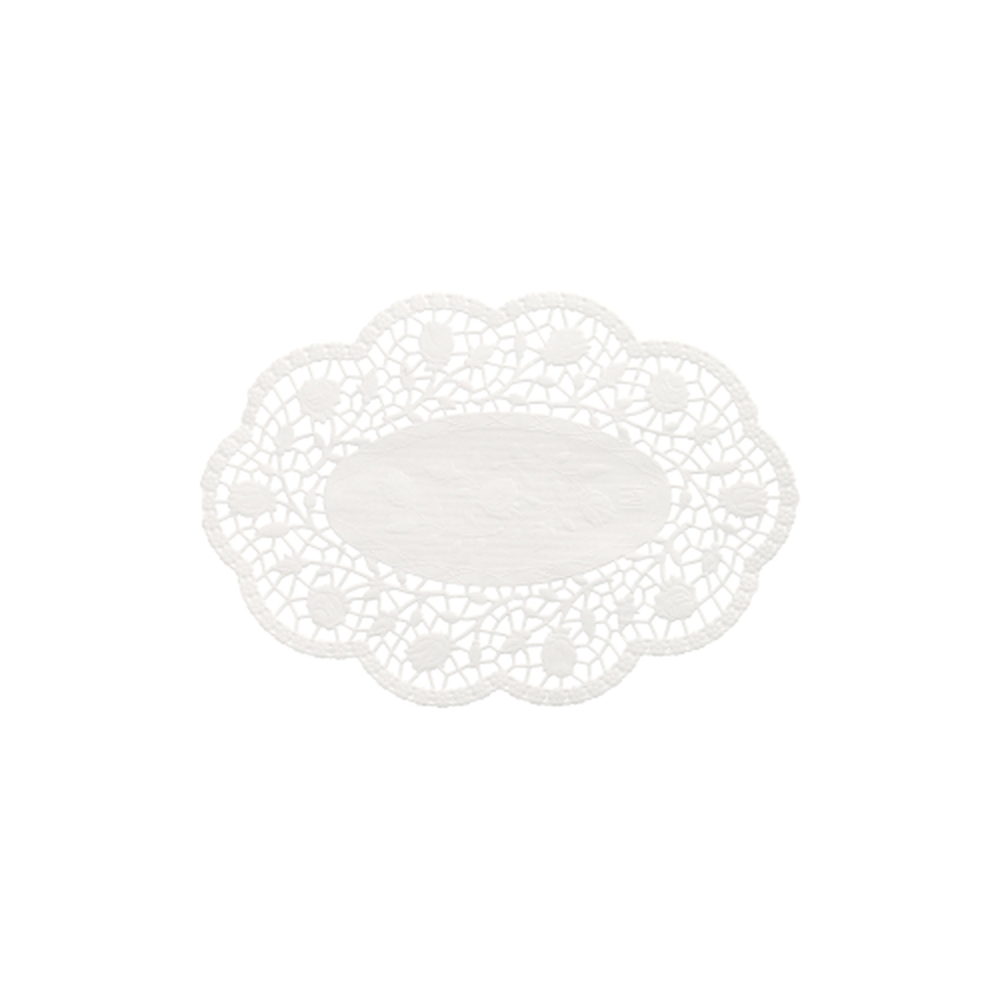 Papstar Mokkadeckchen oval 24 cm x 16,5 cm weiss