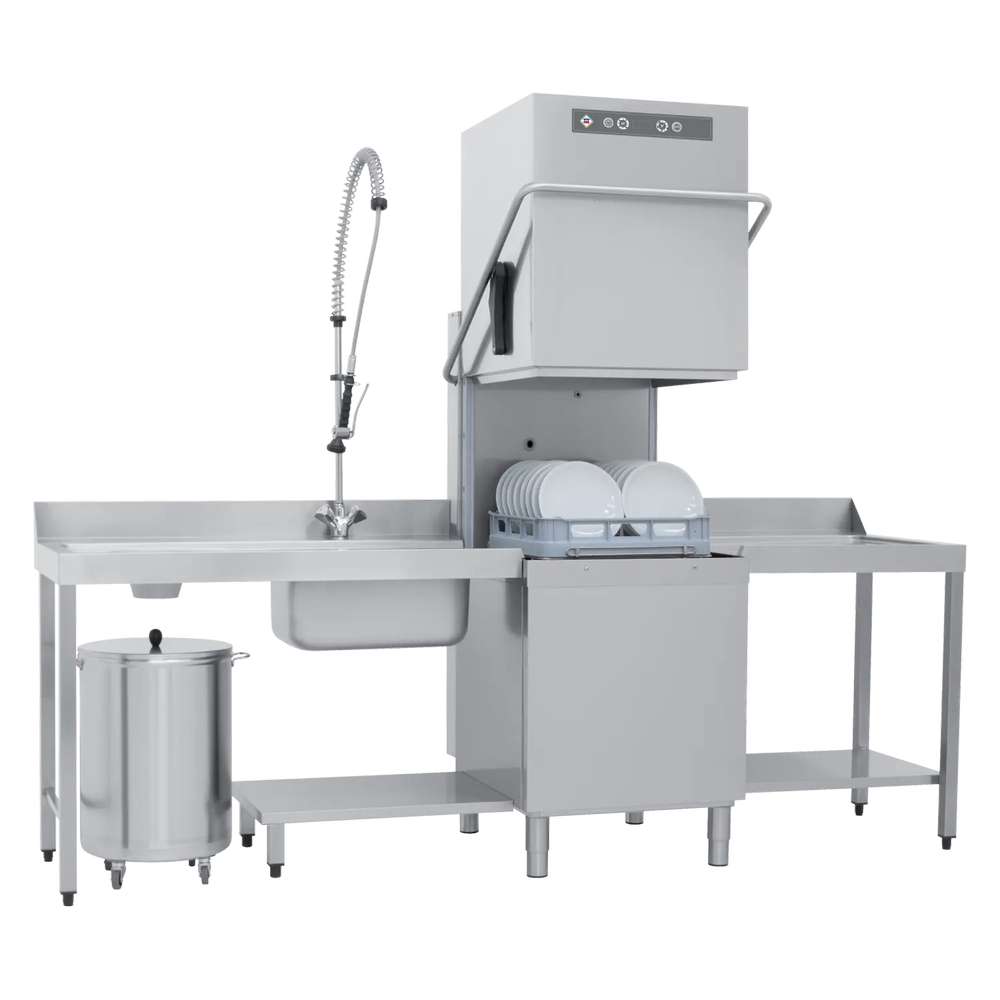 RM Gastro Durchschubspülmaschine doppelwandig mit Schmutzwasserpumpe 50x50 - 400