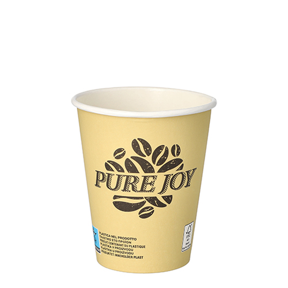 Papstar Trinkbecher, Pappe 0,2 l Ø 8 cm · 9,2 cm creme "Pure Joy"