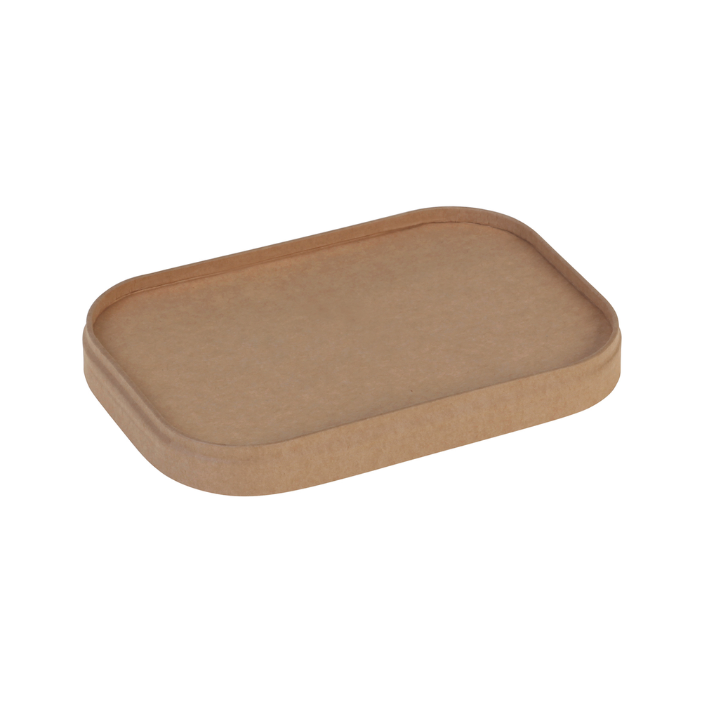 Pacovis Flachdeckel rechteckig, Kraft/PLA, zu Art. 22140 - 22143, naturesse