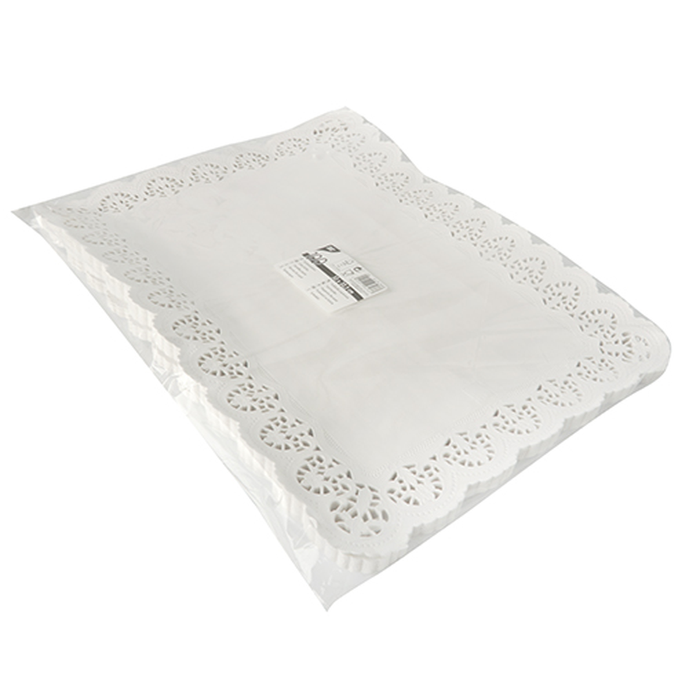 Papstar Spitzenpapiere eckig 53 cm x 32,5 cm weiss