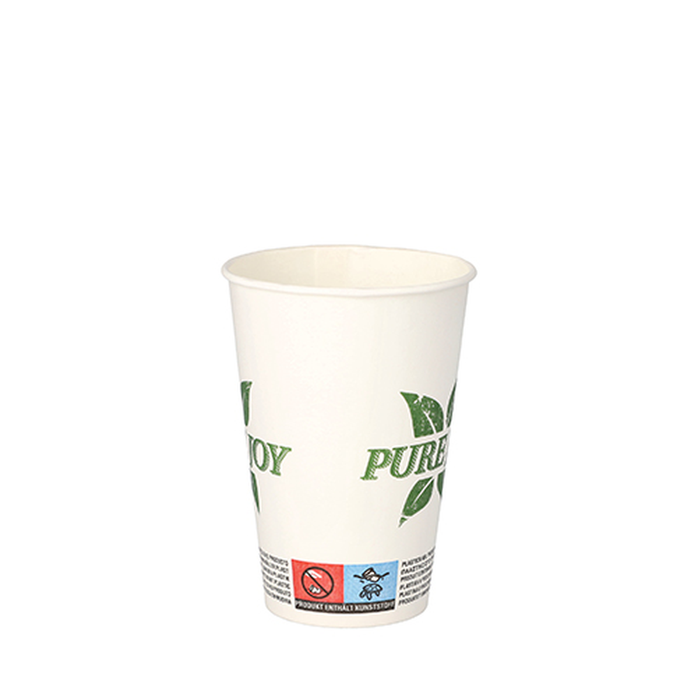 Papstar Trinkbecher, Pappe 0,2 l Ø 7,3 cm · 9,9 cm weiss "Pure Joy"