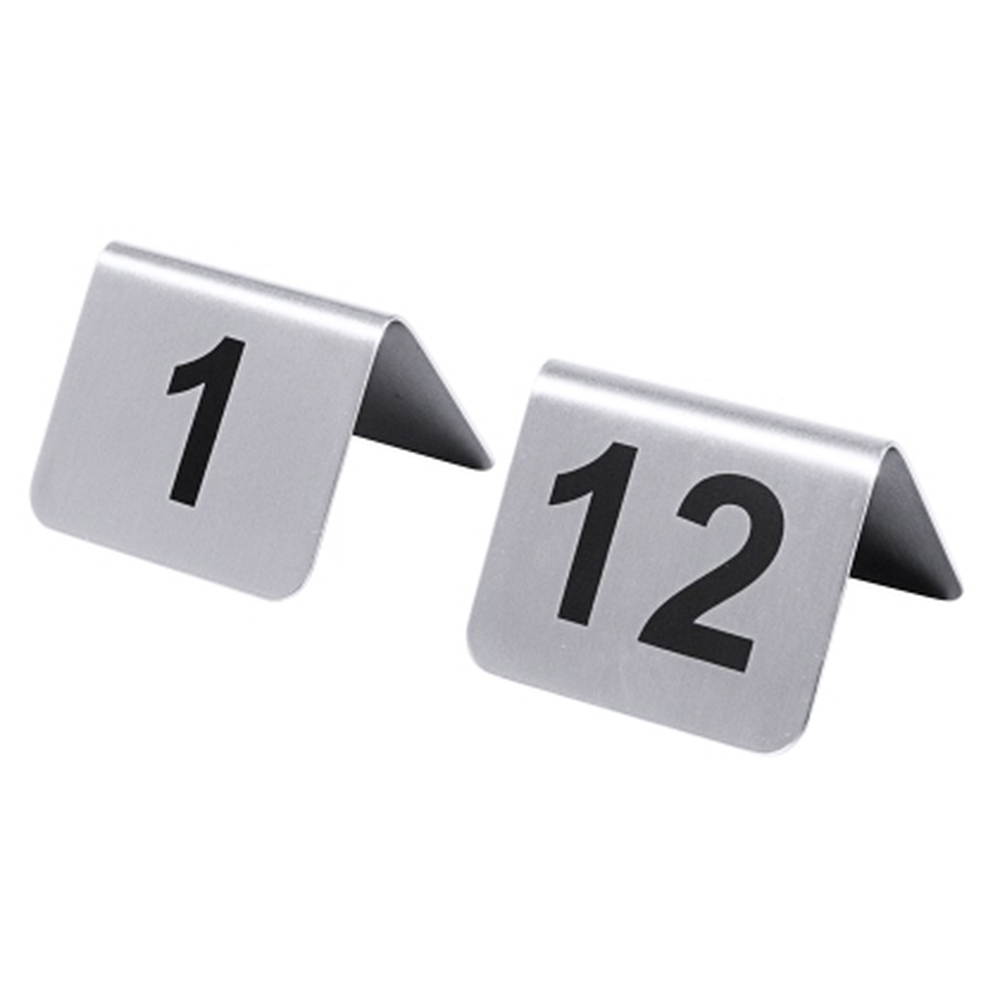 Contacto Tischnummernschilder 1-12 mit schwarzem Siebdruck