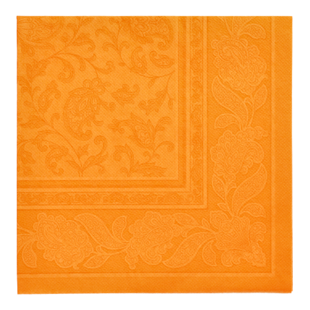 Papstar Servietten "ROYAL Collection" 1/4-Falz 40 cm x 40 cm orange "Ornaments"