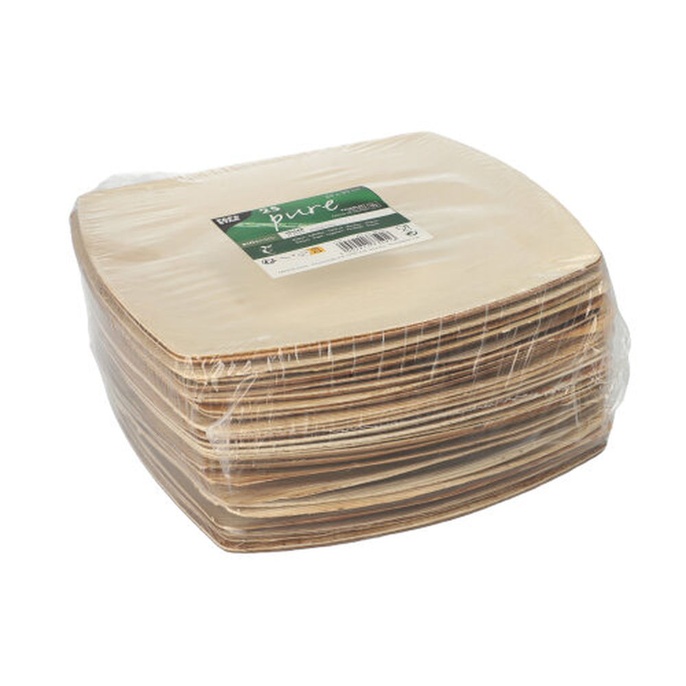 Papstar Teller, Palmblatt "pure" 20 cm x 20 cm natur "QUADRATO"