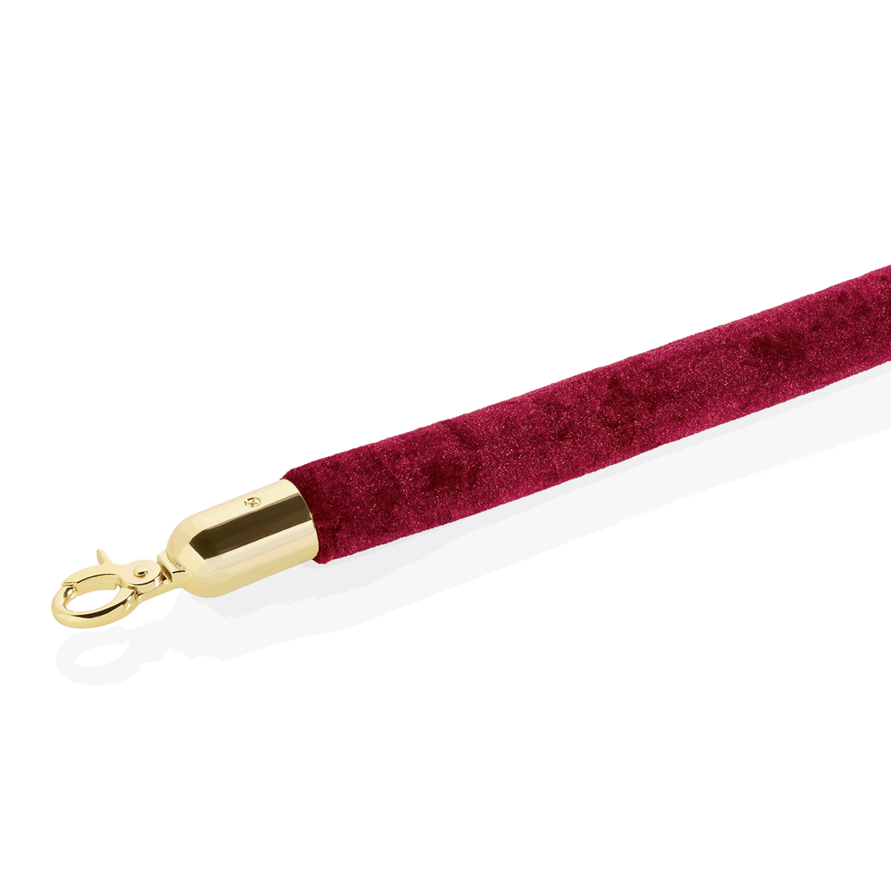WAS Verbindungstau CLASSIC, Ø 3,2 cm, 1,5 m, burgunderrot, Velours, goldfarben, 