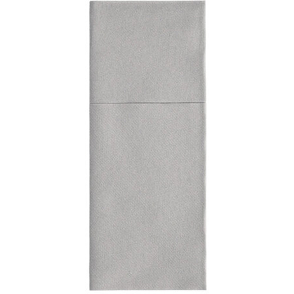 Papstar Bestecktaschen, Airlaid 40 cm x 48 cm grau "Premium" mit Besteckfalz
