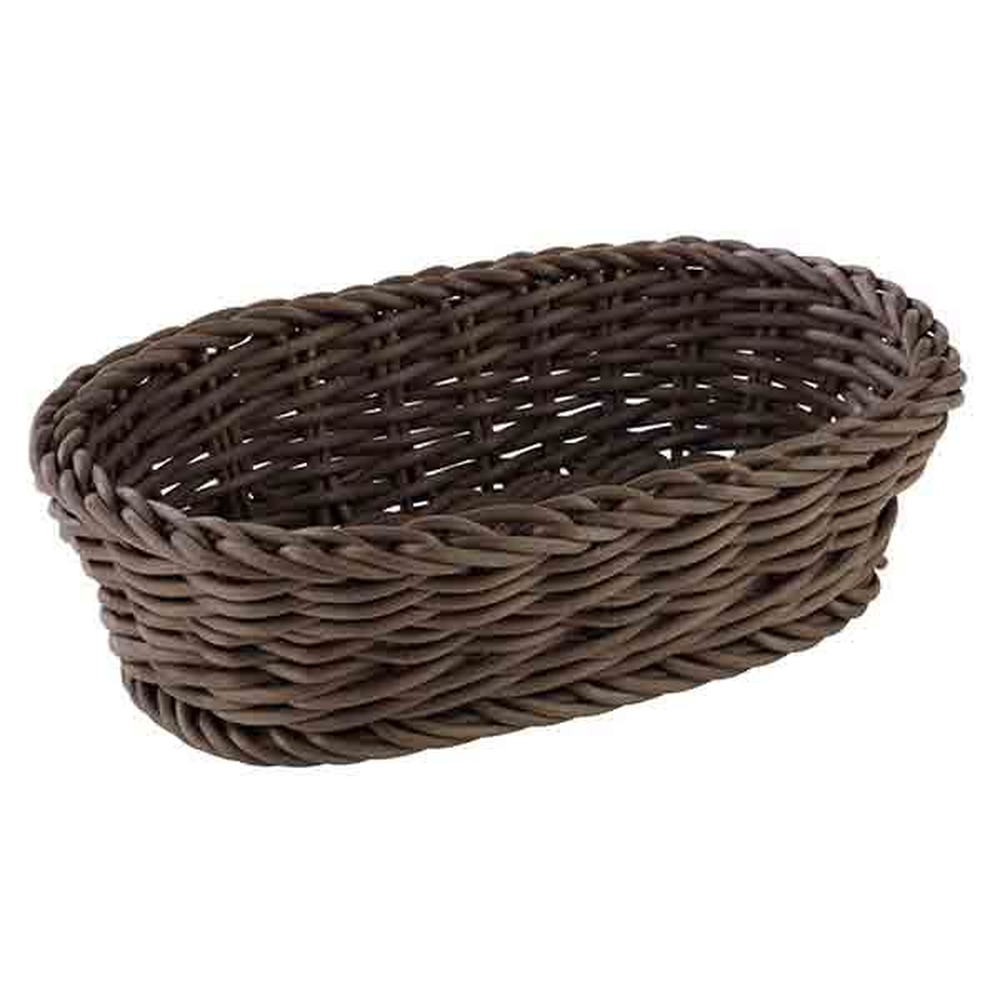 APS Korb, oval 19 x 12 cm, H: 6 cm , Polypropylen, mokka