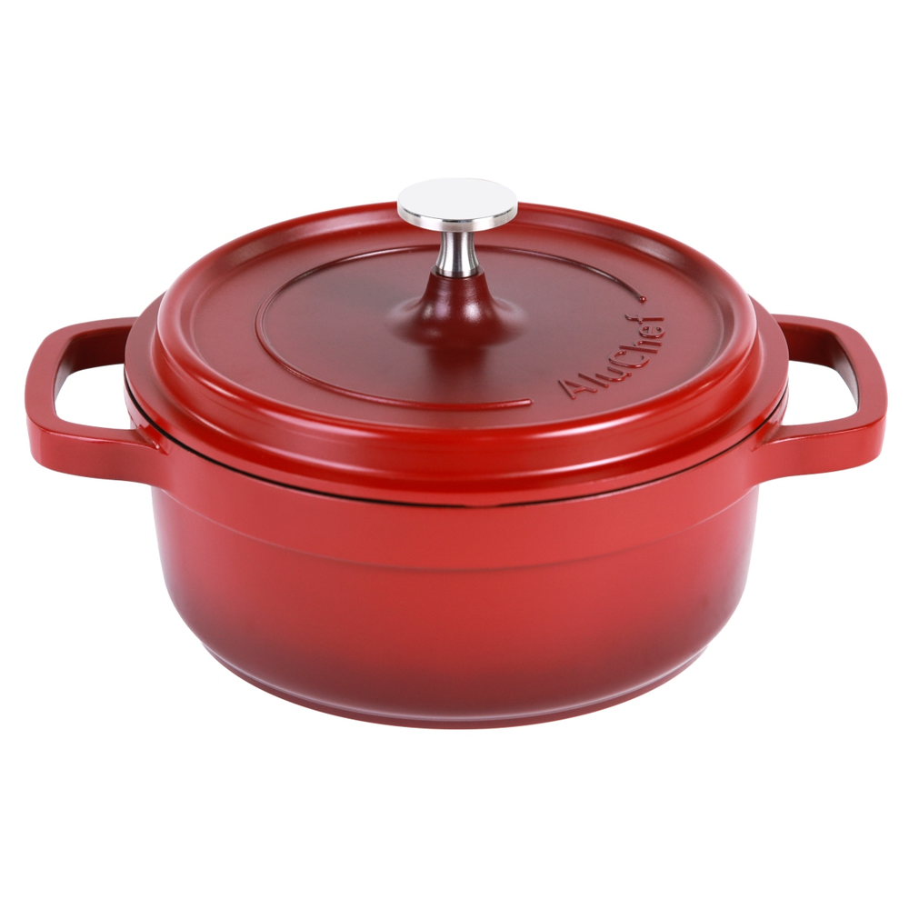 Contacto AluChef® Cocotte, rund 20 cm / rot Durchmesser innen: 20 cm, Höhe: 8 cm
