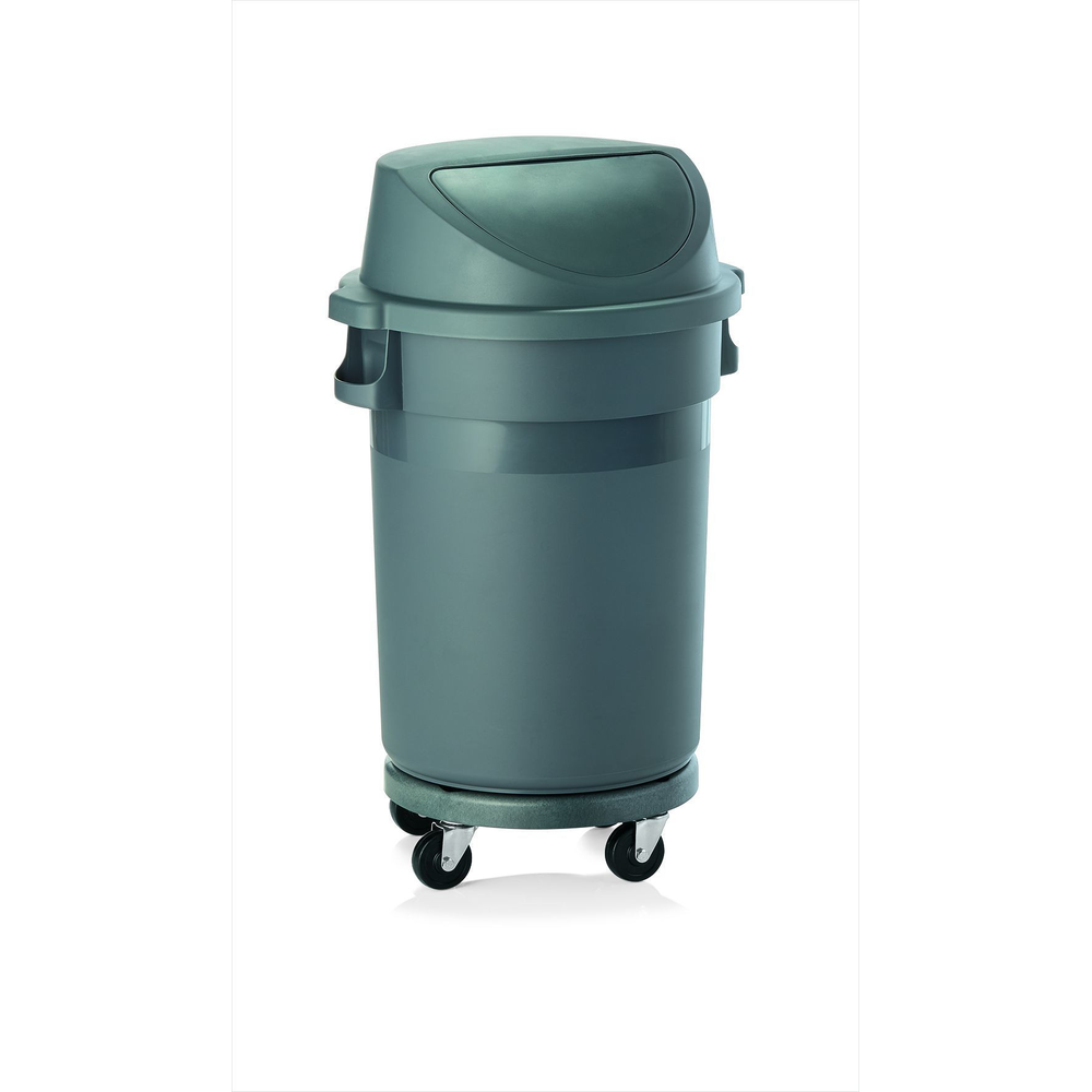 WAS Abfallbehälter, 120 ltr., Ø 46 cm, Höhe 102 cm, mit Transporttrolley, Pushde
