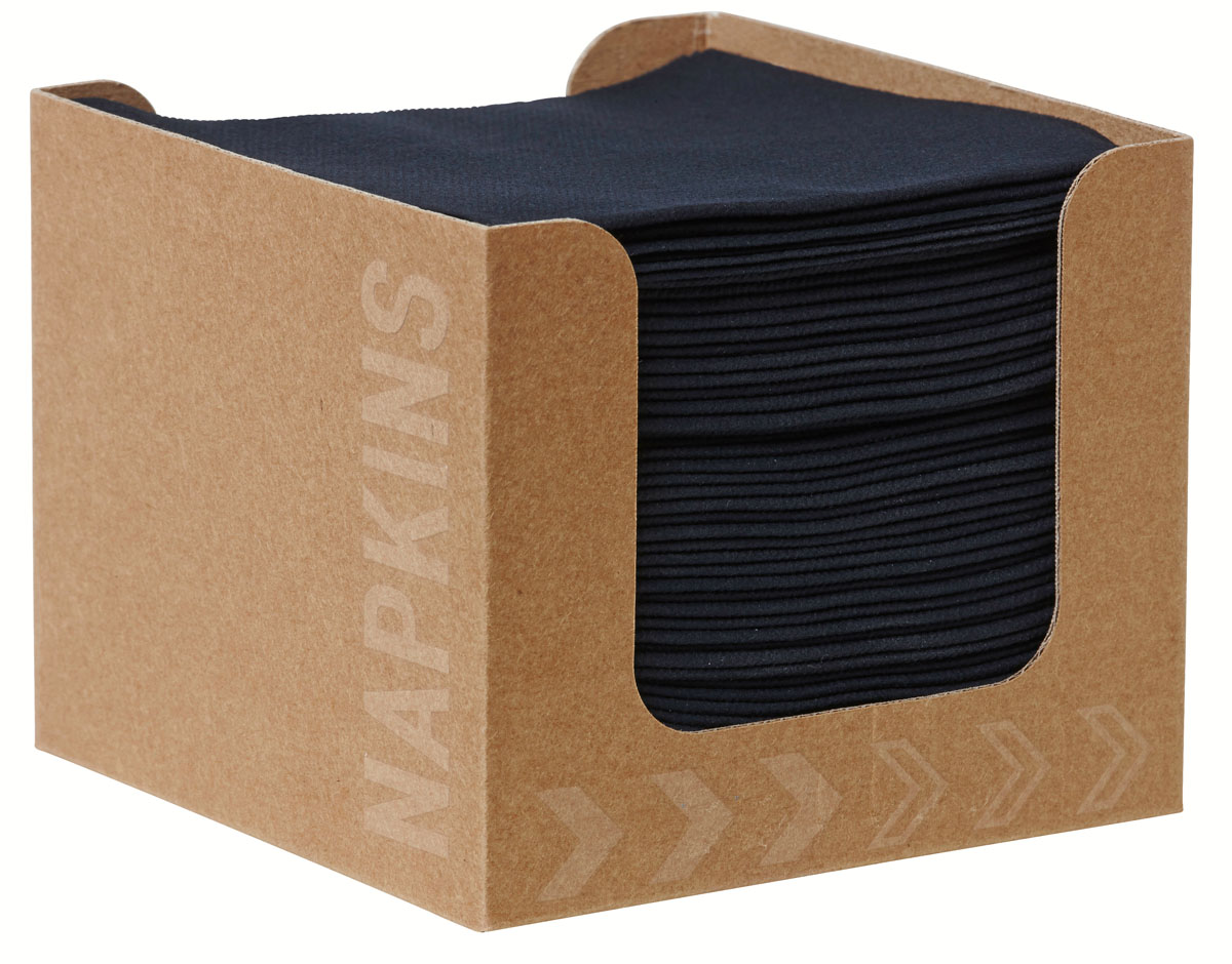 Duni Bio-Dunisoft-Serviettenbox 20 x 20 cm schwarz