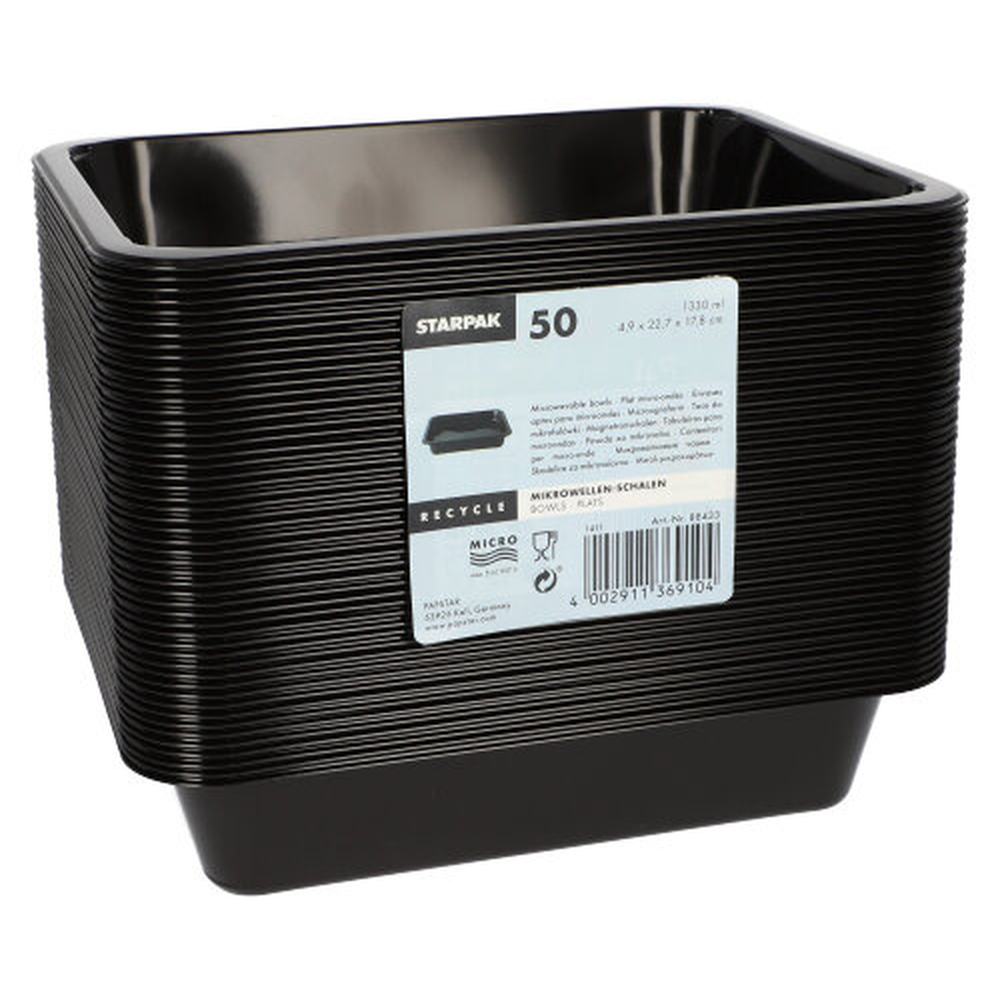 PAPSTAR Mikrowellenschalen, PP ungeteilt 1330 ml 4,9 cm x 22,7 cm x 17,8 cm s