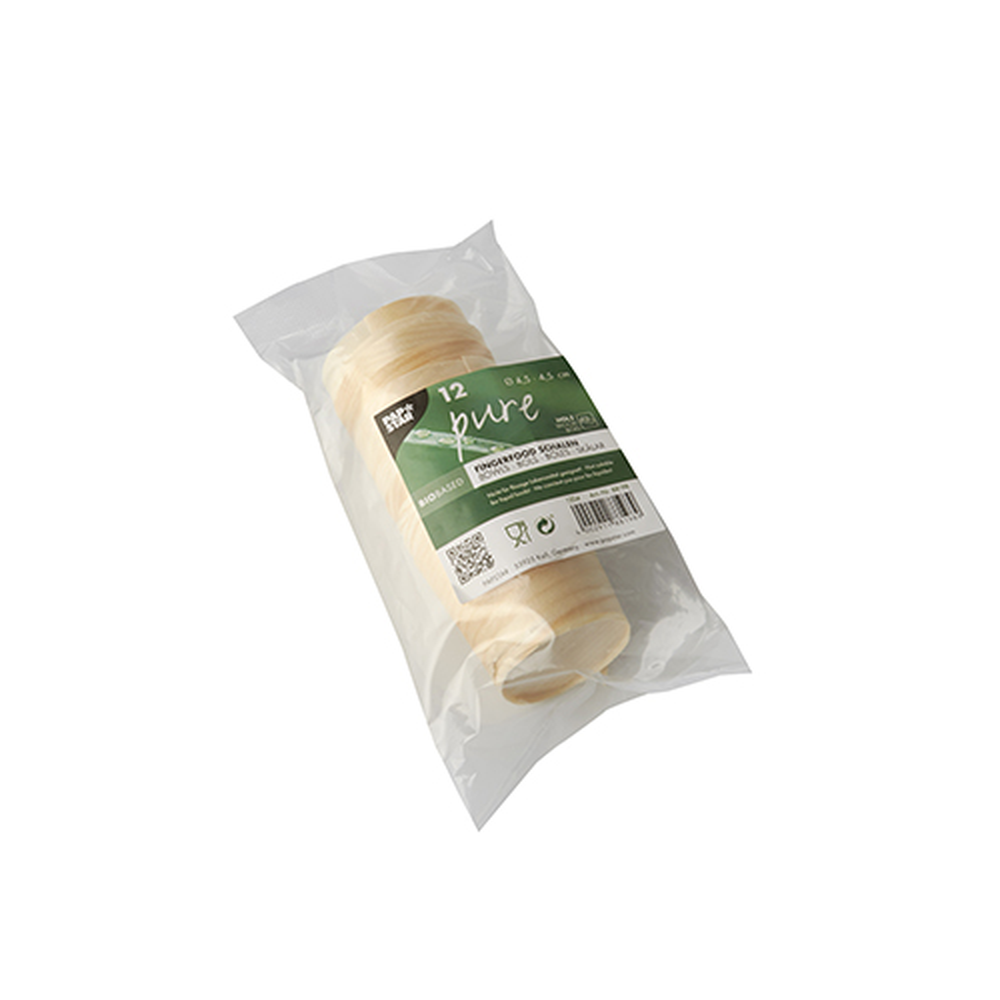 Papstar Fingerfood - Schalen, Holz "pure" rund Ø 4,5 cm · 4,5 cm