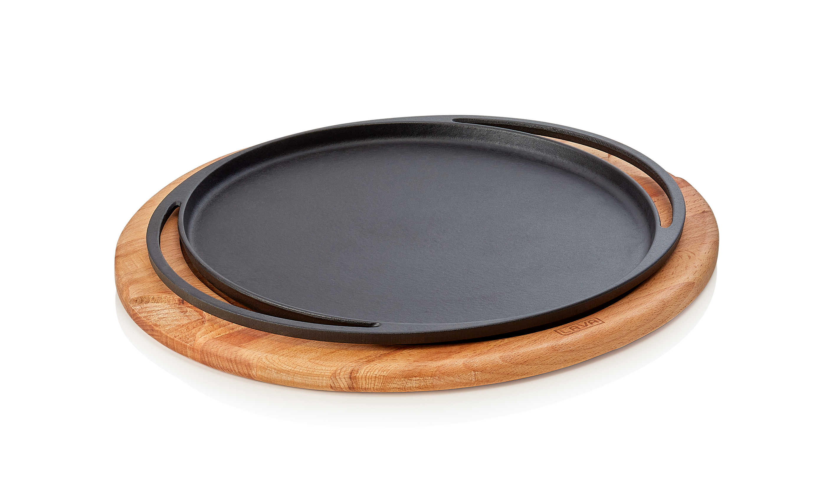 WAS Brat-/Servierpfanne Ø oben 28 cm Holz/Gusseisen