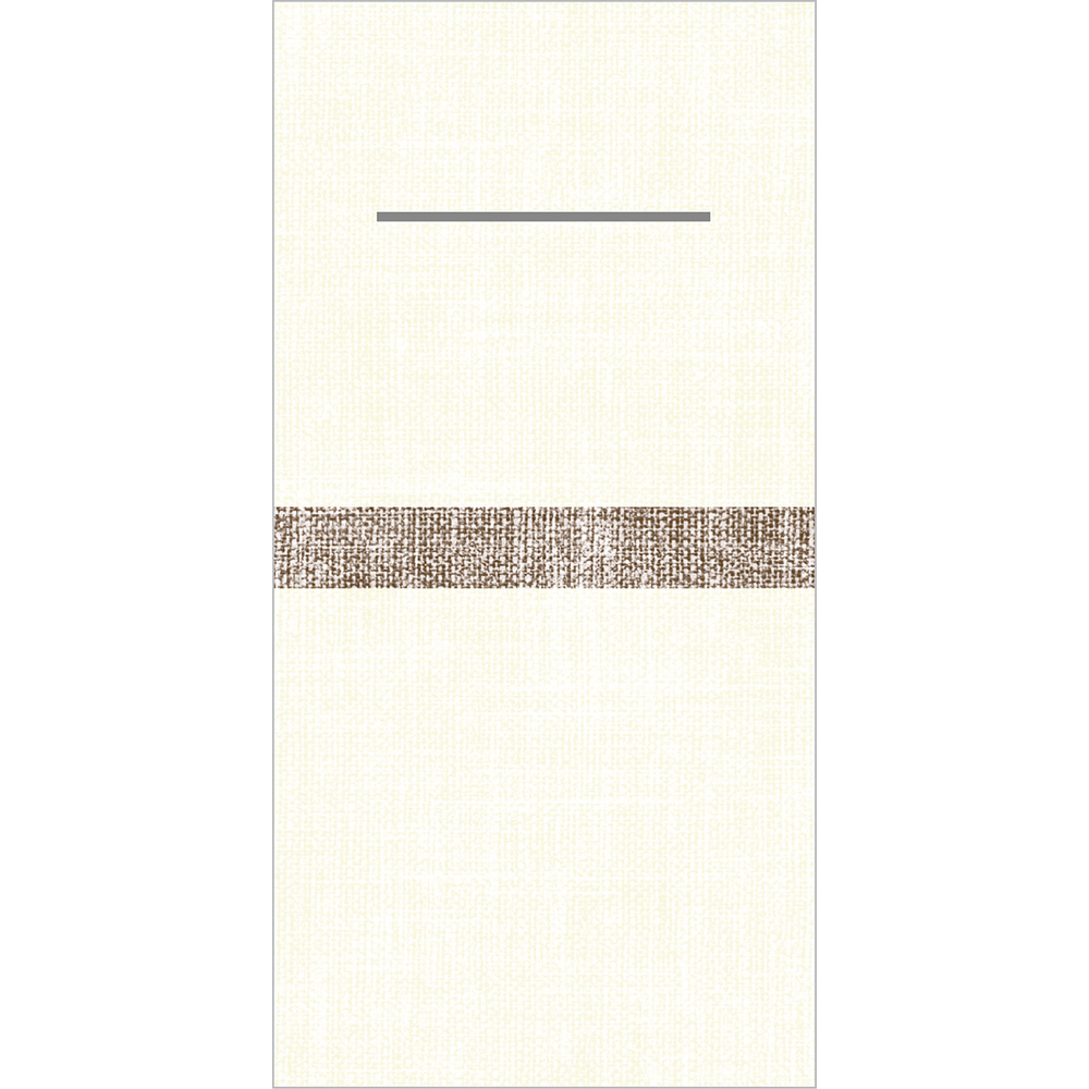 Mank Pocket-Napkins Joe creme-braun 40 x 40 cm 1/8 Falz