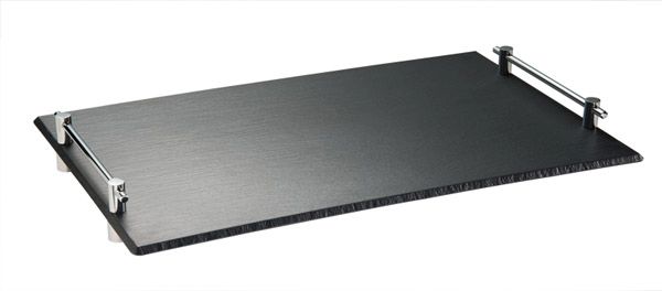 APS GN 1/1 Tablett 53 x 32,5 cm, H: 6 cm , Melamin, schwarz, Schieferlook
