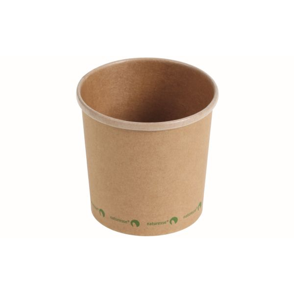 Pacovis Suppenbecher aus Karton 345ml, Kraft braun, natur