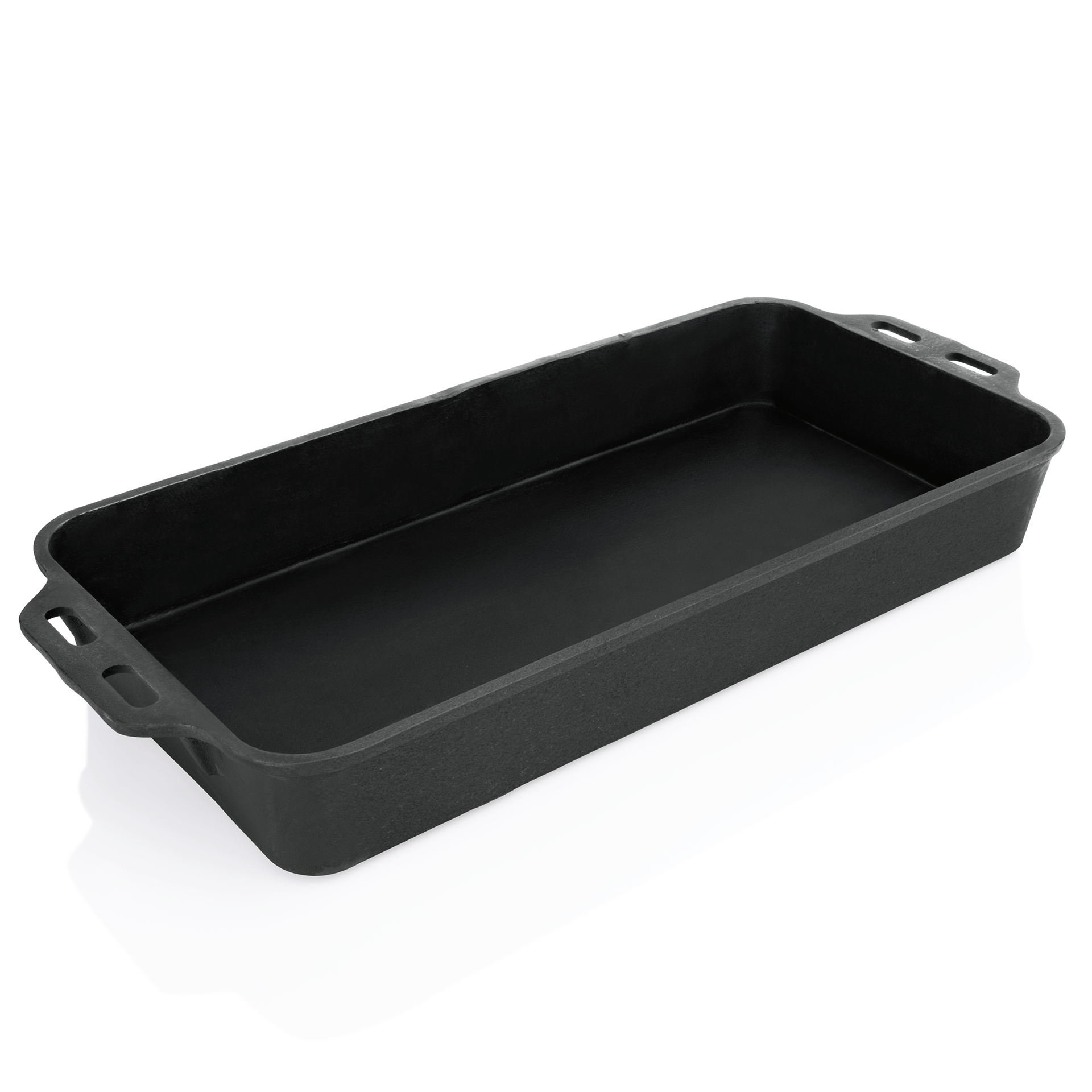 WAS Bräter mit 2 angegossenen Seitengriffen, 71 x 34,5 x 9,5 cm, Gusseisen