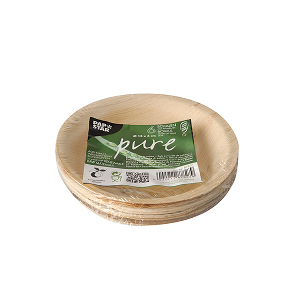 Papstar Schalen, Palmblatt "pure" rund 200 ml Ø 13 cm · 3 cm