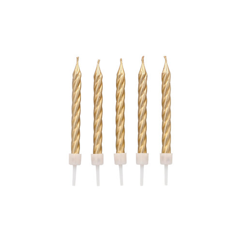 Papstar Geburtstagskerzen auf Halter 6 cm gold