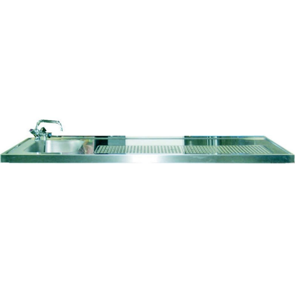 KBS Schanktischabdeckung 2700x700mm mit Aufkantung 1 Becken links