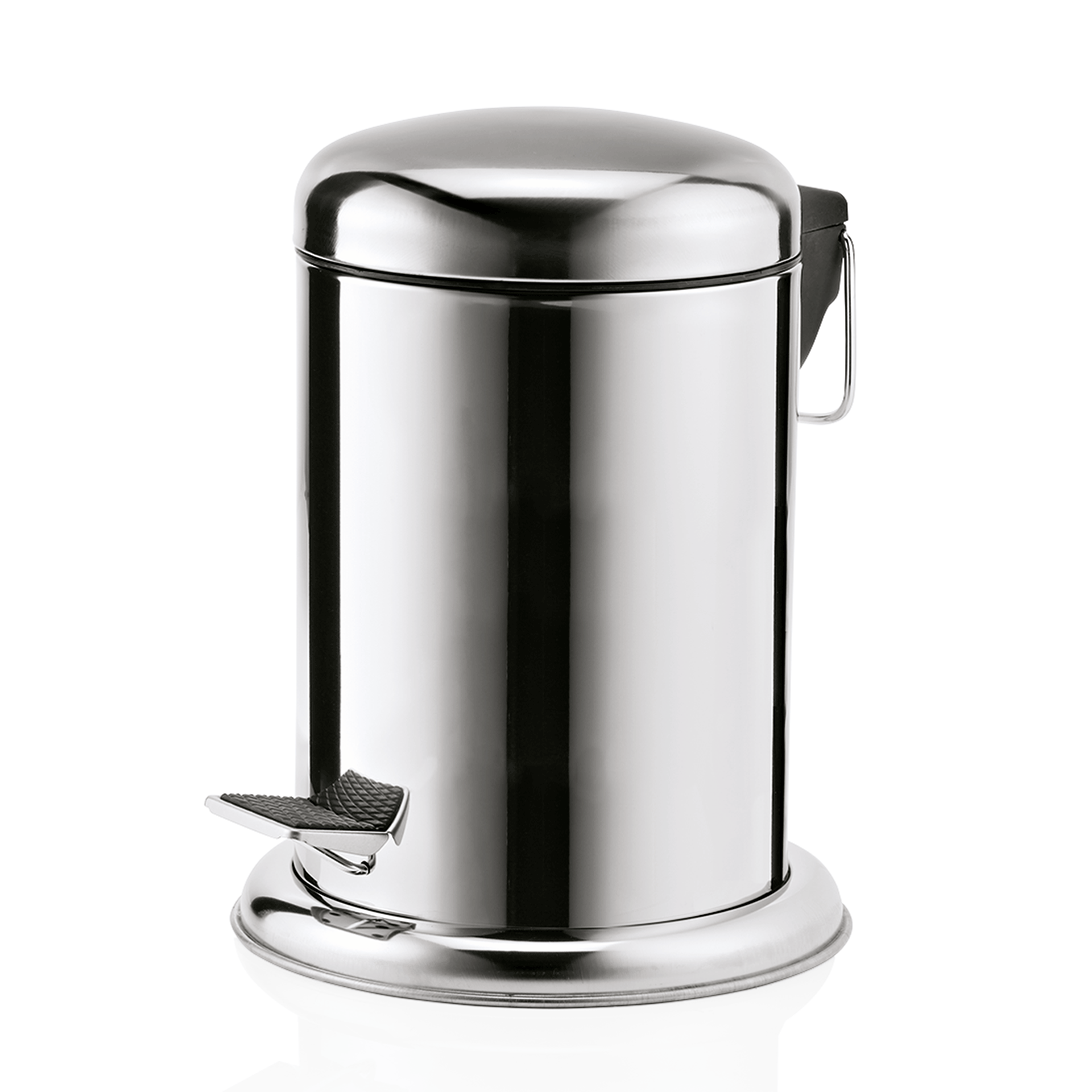 WAS Treteimer mit Fußpedal und Bodenreif, 3,0 ltr., Edelstahl