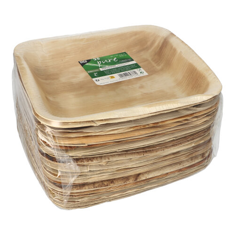 PAPSTAR Siegelschalen Palmblatt pure eckig 900 ml 4 cm x 25 cm x 26 cm unge