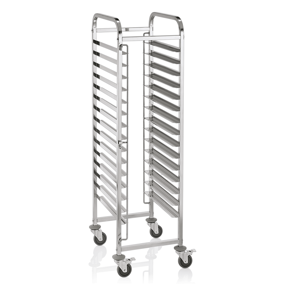 WAS Regalwagen CANTINA für 15 Backbleche 60 x 40 cm, 62 x 62 x 171 cm, Chromnick