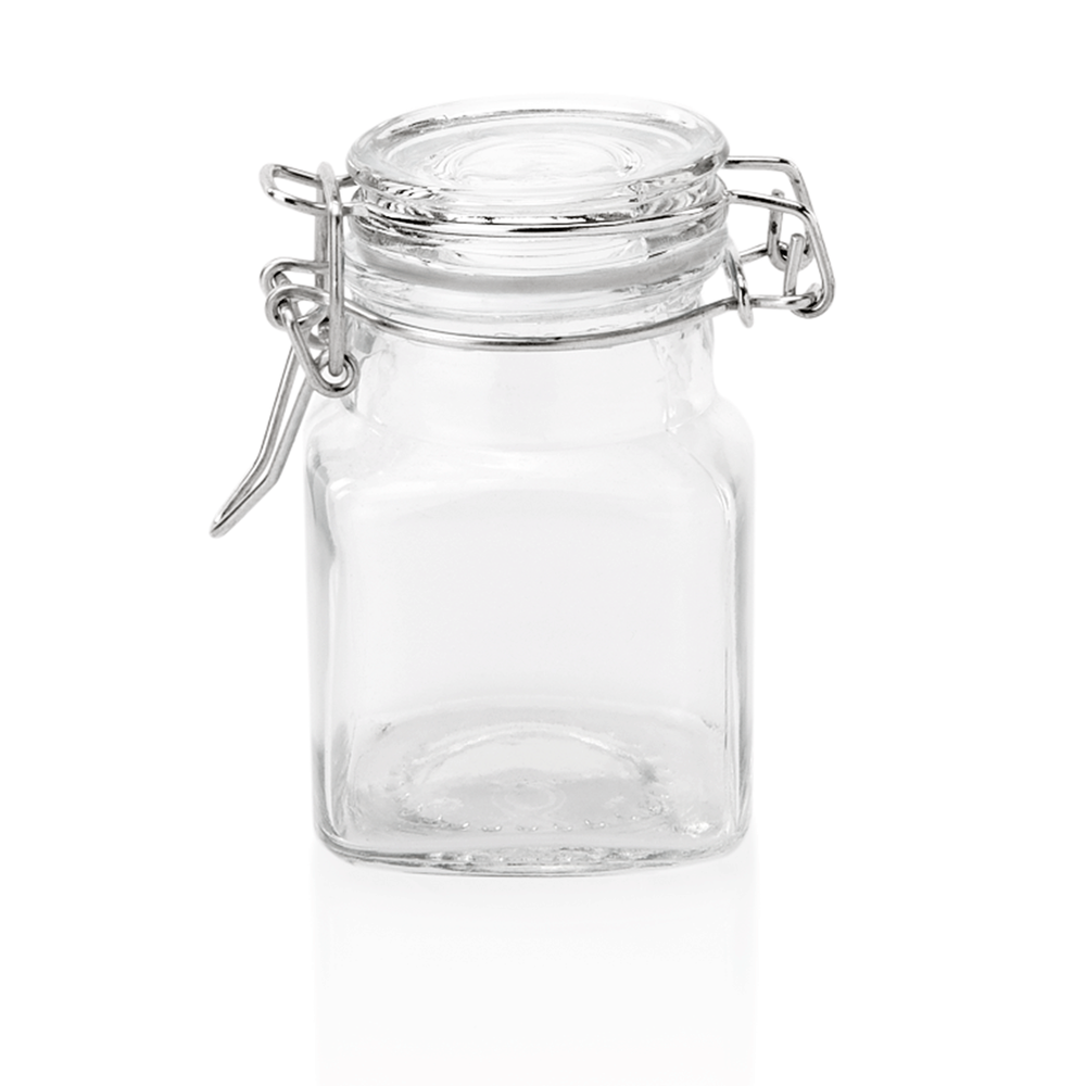 WAS Bügelverschlussglas Set, 0,1 ltr., Ø 4 cm, Set á 6 Stück, Glas, Edelstahl