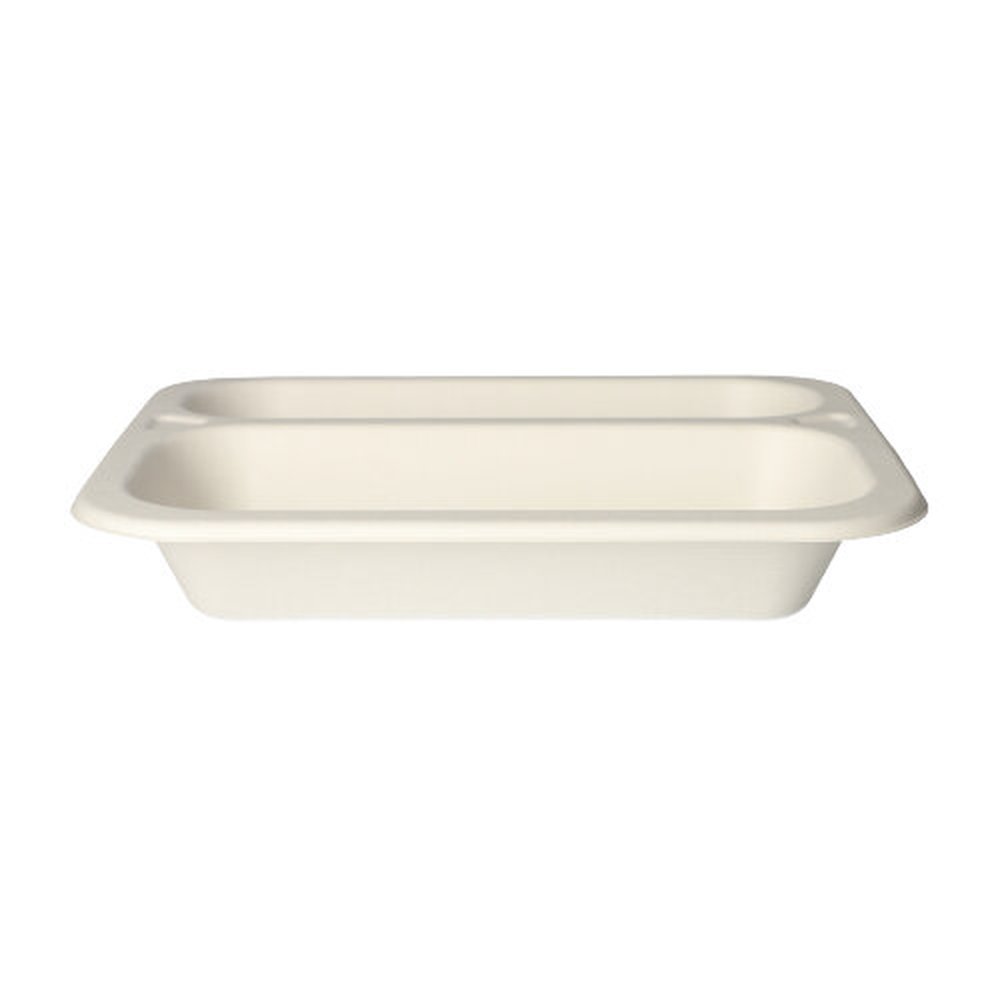 Papstar Siegelschalen Zuckerrohr 2-geteilt 975 ml 4,2 cm x 21,2 cm x 25 cm weiss