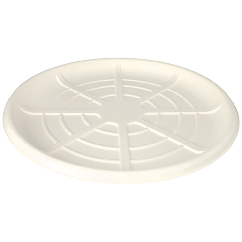Papstar Servierplatten, Zuckerrohr "pure" rund Ø 47 cm weiss für Meeresfrüchte