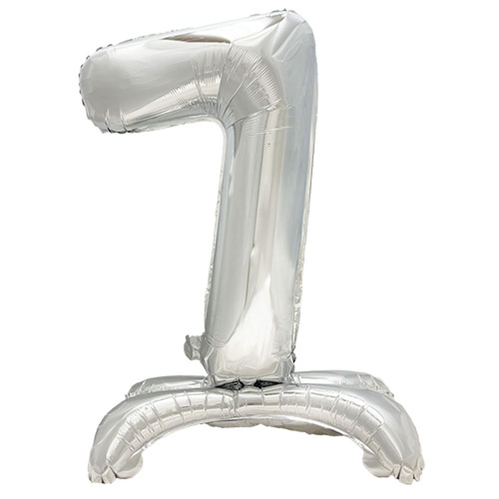 Papstar Folienluftballon 73 cm silber "7" stehend
