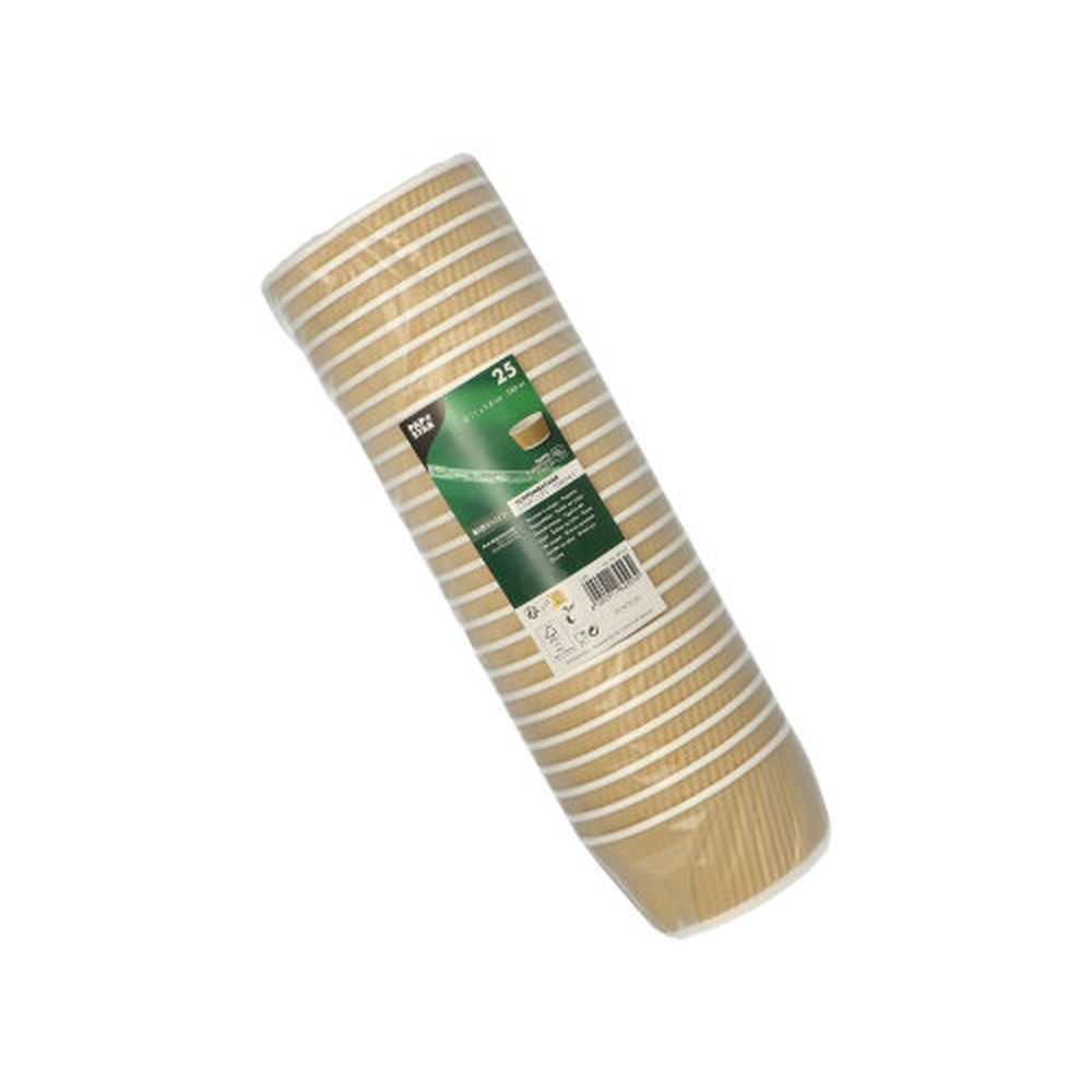 Papstar Suppenbecher, Pappe rund 380 ml Ø 11 cm · 5,8 cm braun/weiss Ripple Wall