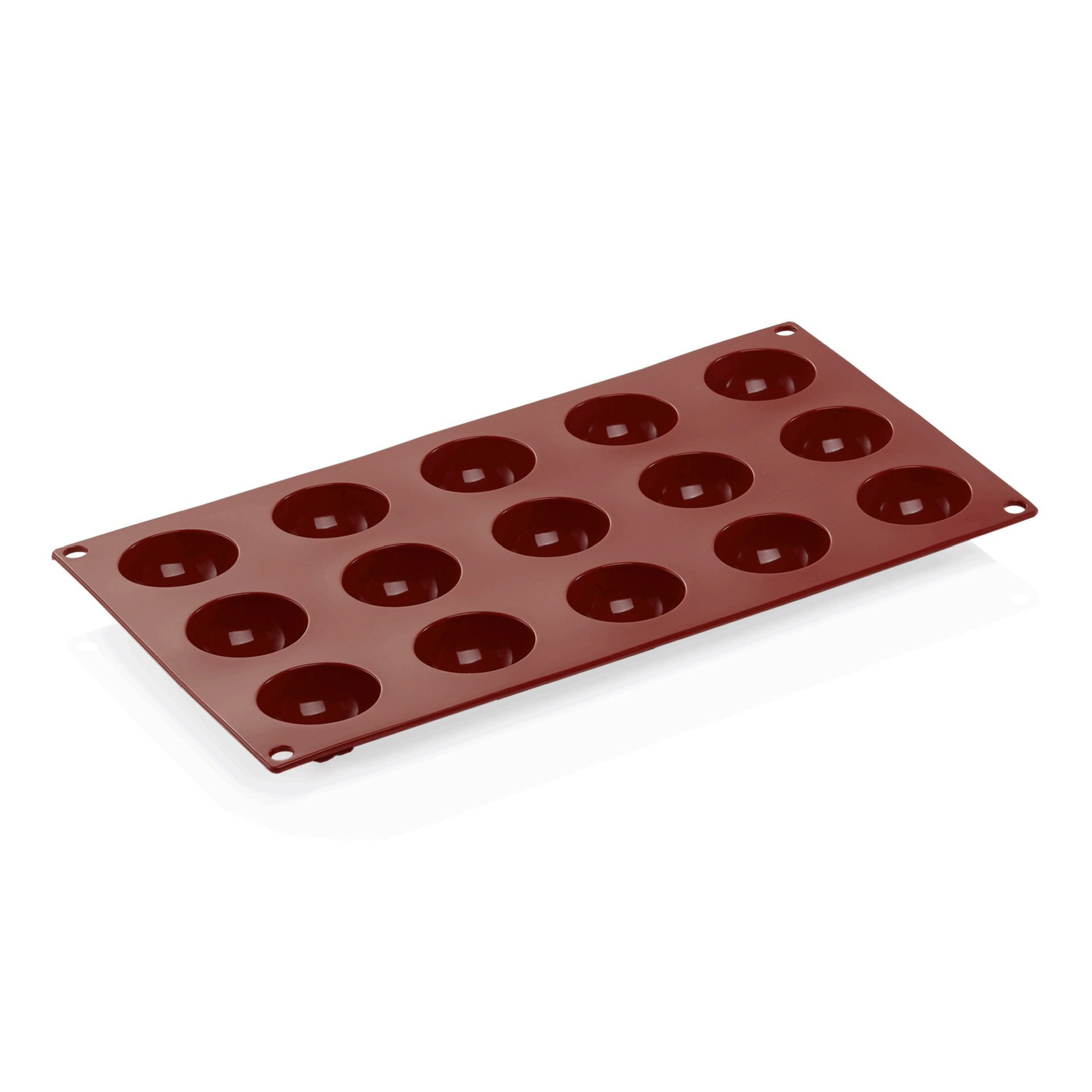 WAS Backform, 15 Formen, Halbkugel, Silikon Cake Pan 31 red