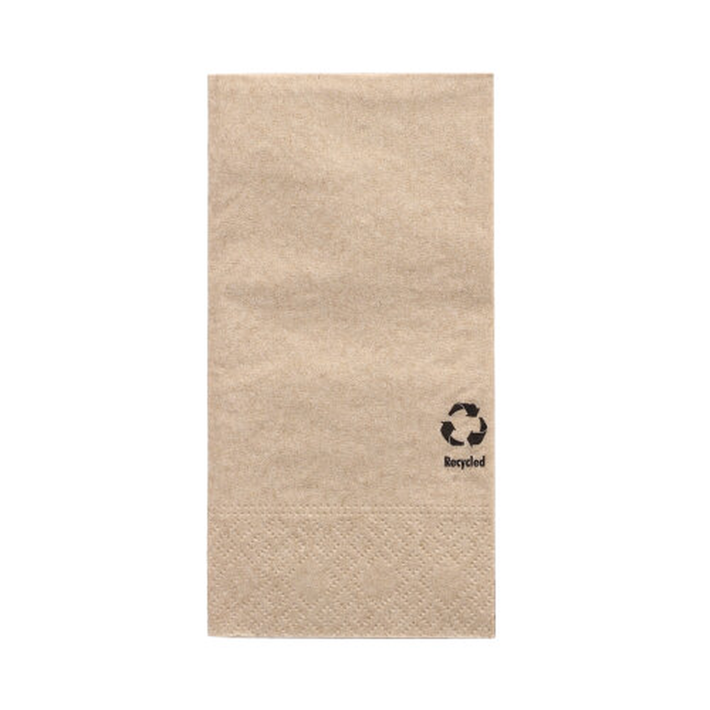 Papstar Servietten, 3-lagig 1/8-Falz 33 cm x 33 cm natur aus recyceltem Papier