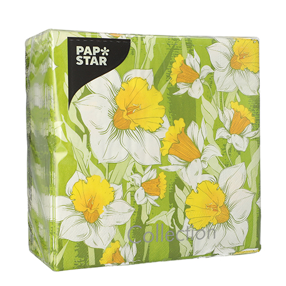 Papstar Servietten, 3-lagig 1/4-Falz 33 cm x 33 cm "Narciso"
