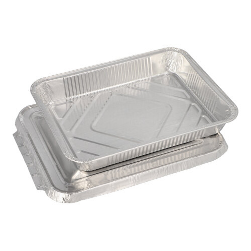 Papstar Menüschalen + Deckel, Alu ungeteilt 0,93 l 3 cm x 17,7 cm x 22,5 cm