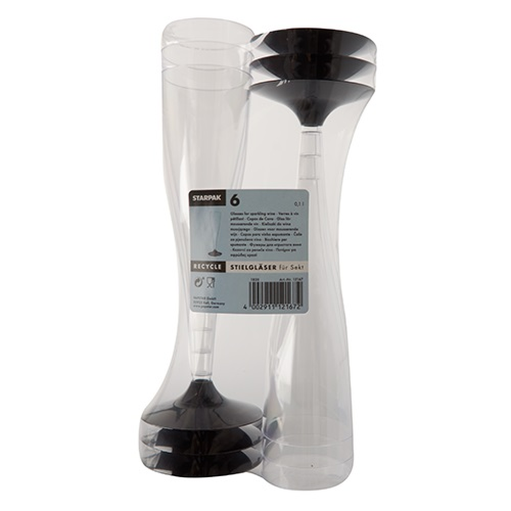 Papstar Stiel-Gläser für Sekt, PS 0,1 l Ø 5 cm · 17,5 cm glasklar