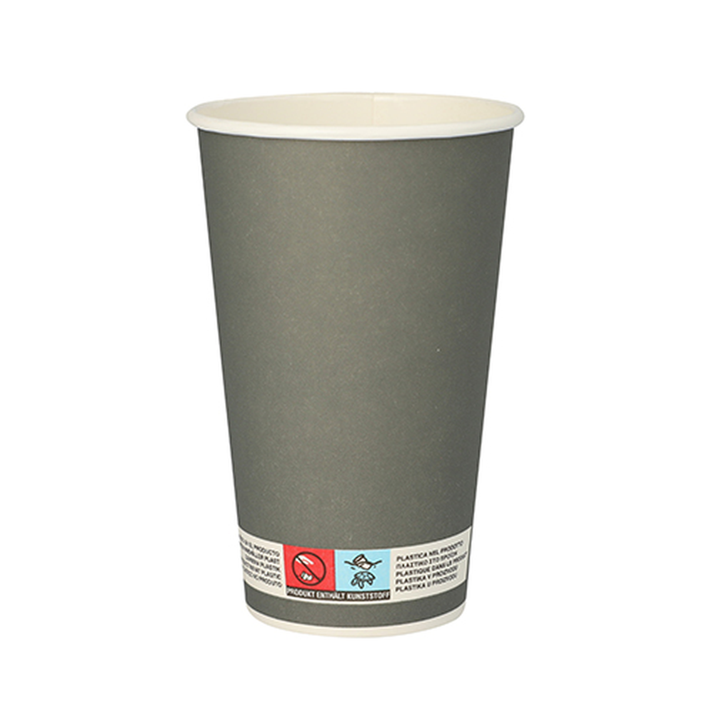 Papstar Trinkbecher, Pappe 0,4 l Ø 9 cm · 13,5 cm grau "Beer"