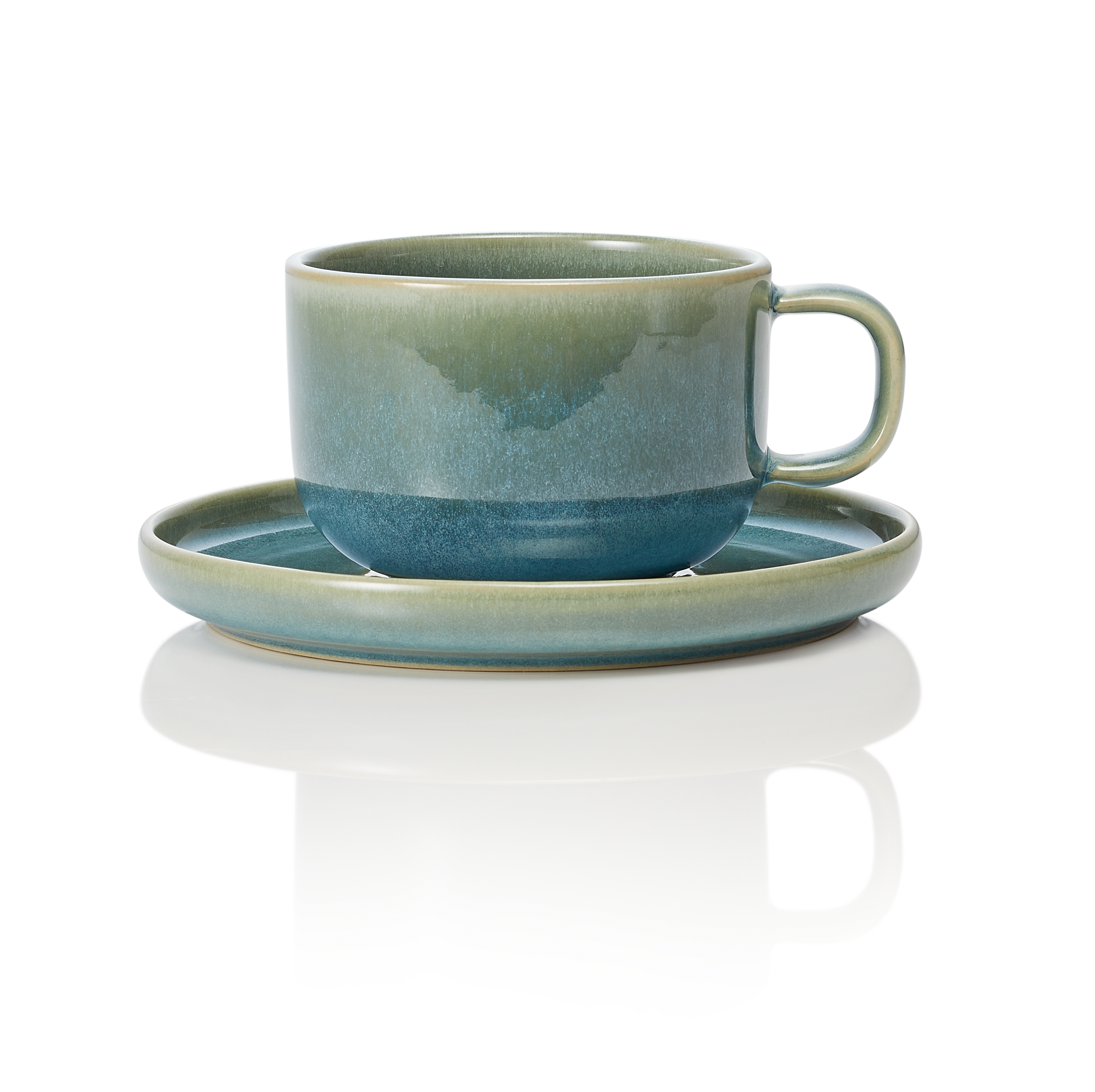 WAS Ober- und Untertasse Set ROCKZZERO, 220 ml, Set á 6 Stück, myrtle green, Ste